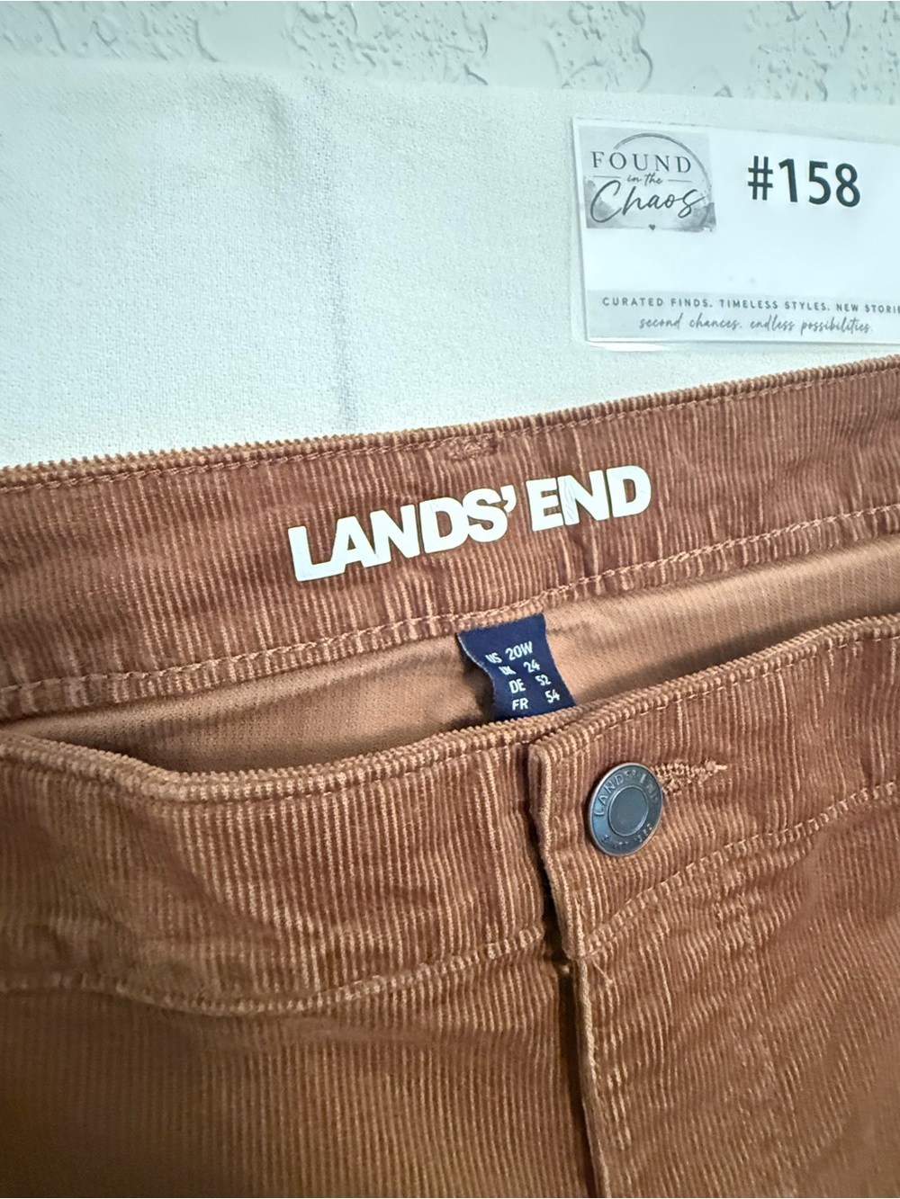 Lands' End Women’s Brown Corduroy Pants Size 20W